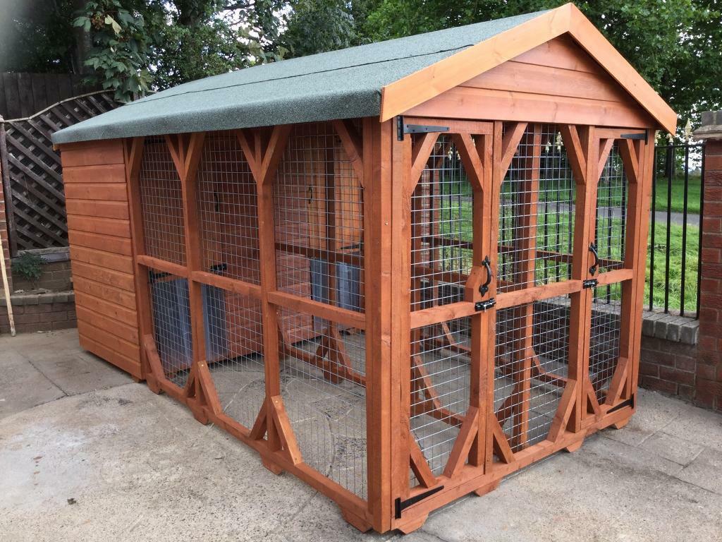 Double Dog Kennel And Run 12ft x 6ft . Height is 6ft 6