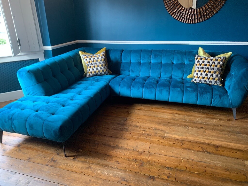 Teal velvet Sofas barker and stonehouse in Derby, Derbyshire Gumtree