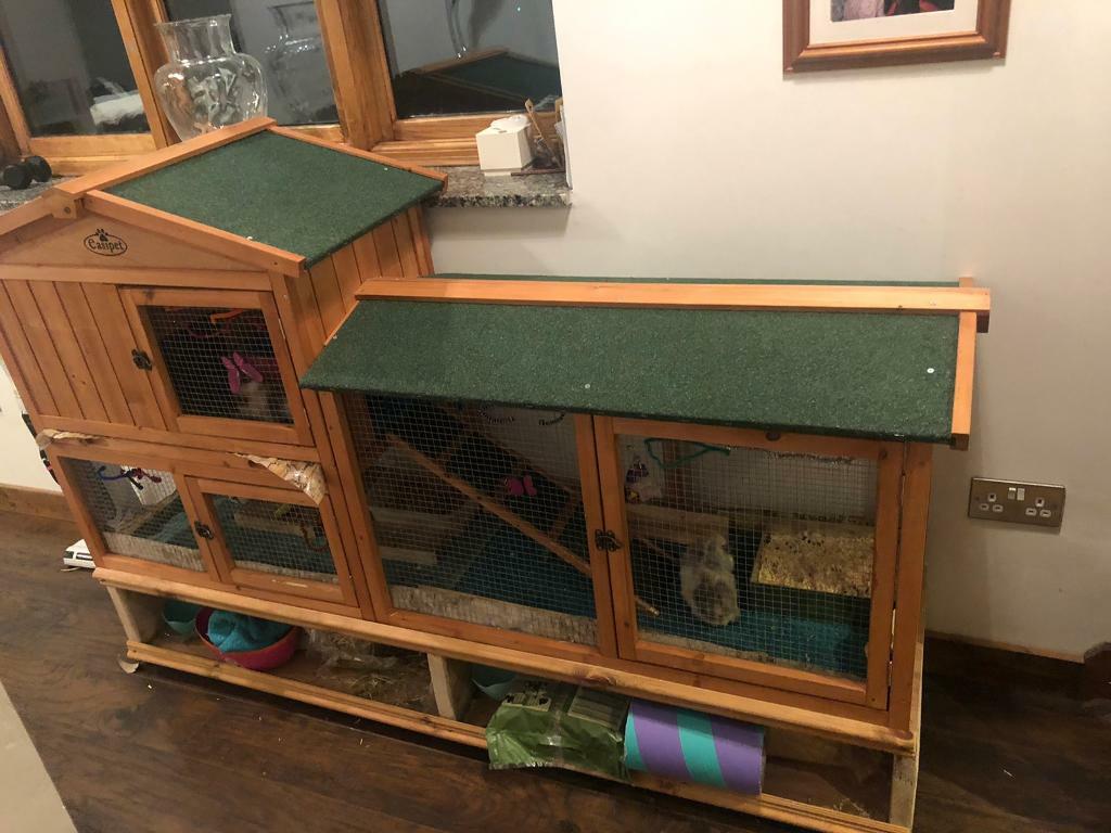 Hutch / cage for sale , guinea pig, rabbit custom made storage on wheels included in