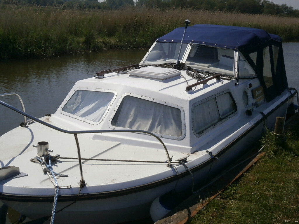 Boat Cruiser based on the Norfolk Broads ready for summer mooring