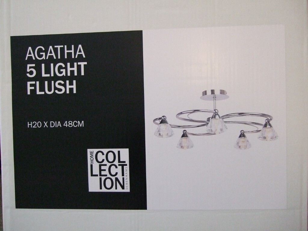 New Debenhams Chrome Agatha 5 Flush Ceiling Light In Coalville Leicestershire Gumtree