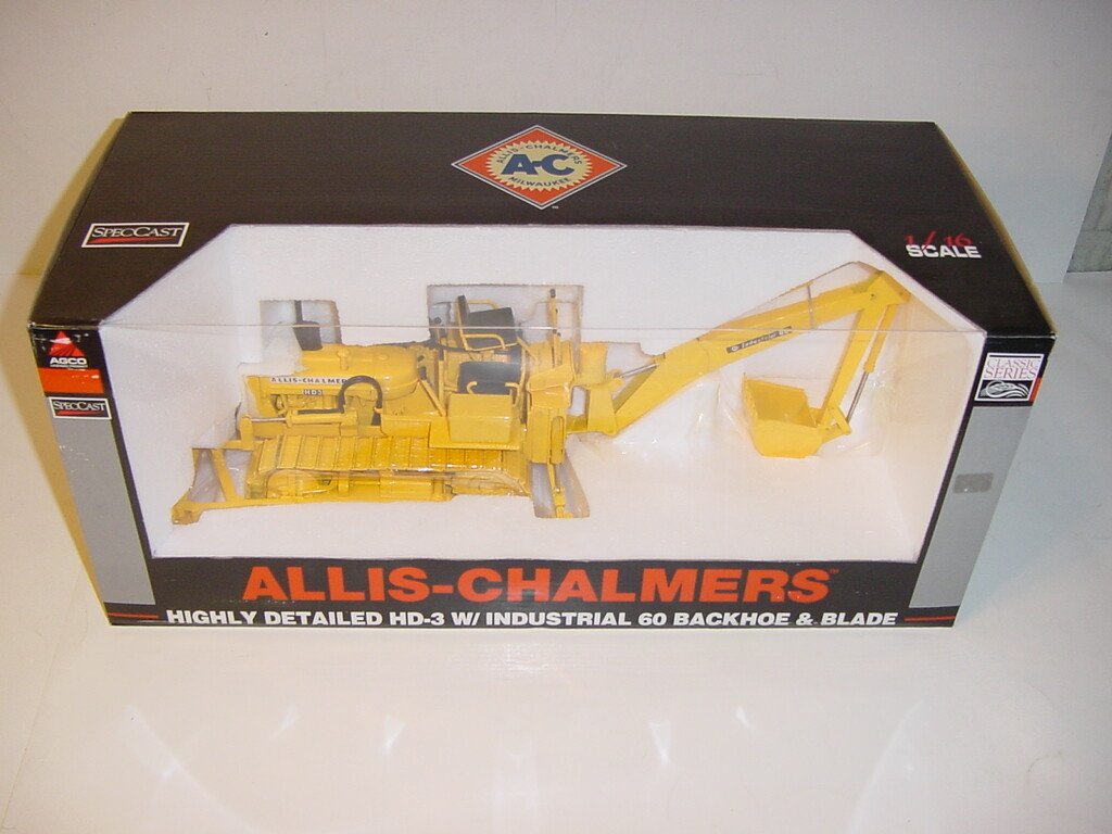 1/16 Allis Chalmers HD-3 Industrial Crawler W/60 Backhoe & Blade by SpecCast NIB
