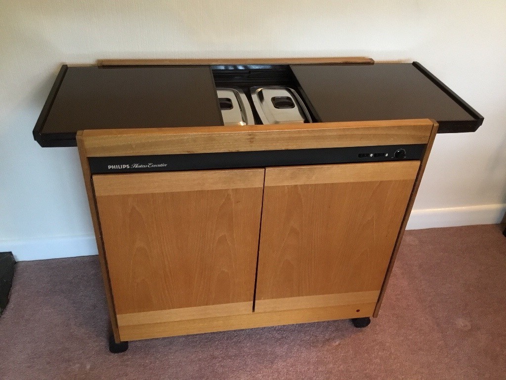 Phillips “Hostess Executive” heated serving trolley with 4 glass