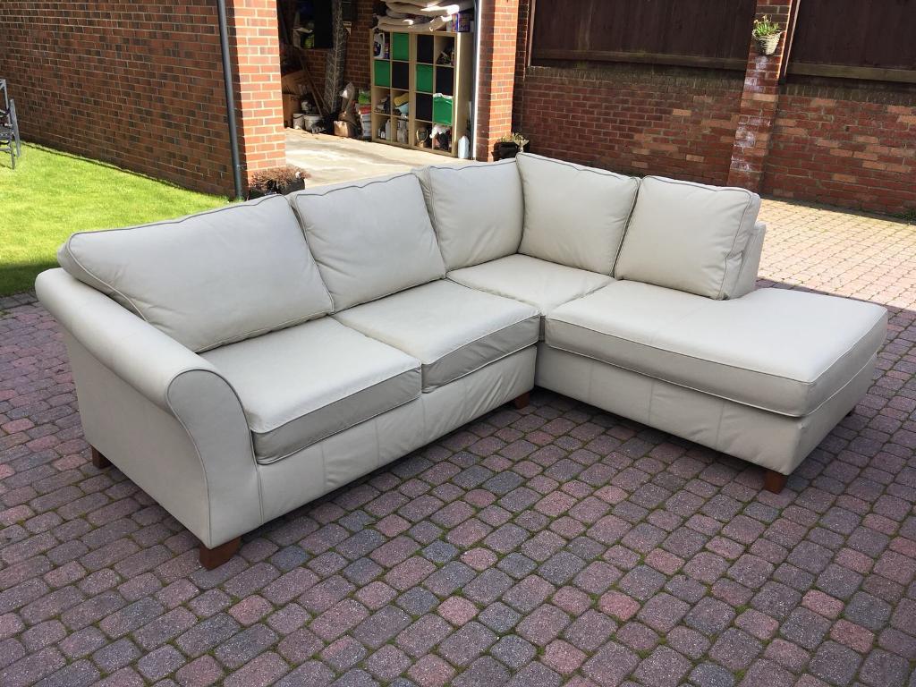 Cream leather corner sofa in Jarrow, Tyne and Wear Gumtree