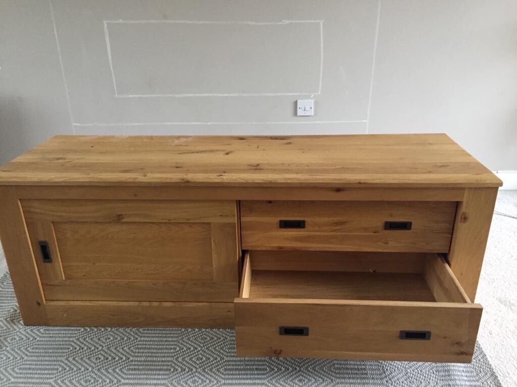 Next solid oak TV unit Hudson range in Rogerstone, Newport Gumtree