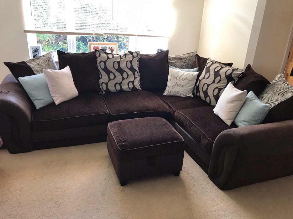 Chocolate brown DFS corner sofa set in Bournemouth, Dorset Gumtree