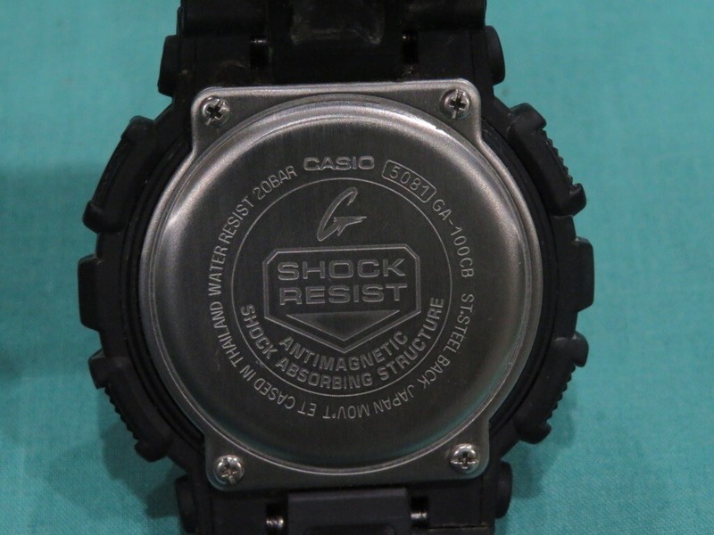 Casio WR20BAR Black G-Shock Wristwatch 5081 GA-100CB Watch Teal Blue Camo Face | eBay