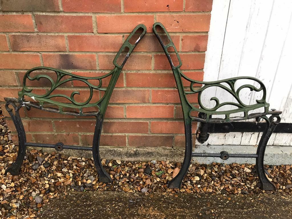 Vintage Cast Iron Garden Patio Bench Ends Chair Ends Swirl Pattern