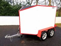 Large 8ft x 5ft Twin Axle Box Trailer Aluminium Body for Car Van Quad Motorbike