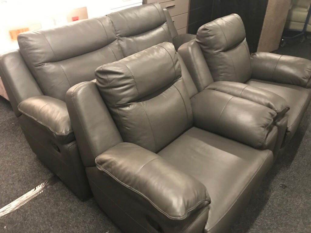new - ex display sofology mowson leather 3 + 1 seater