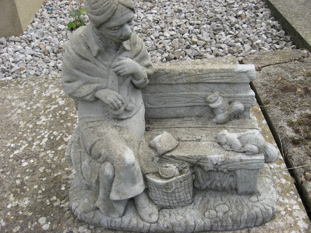 Concrete Garden Ornament Old woman on Bench in Leven, Fife Gumtree