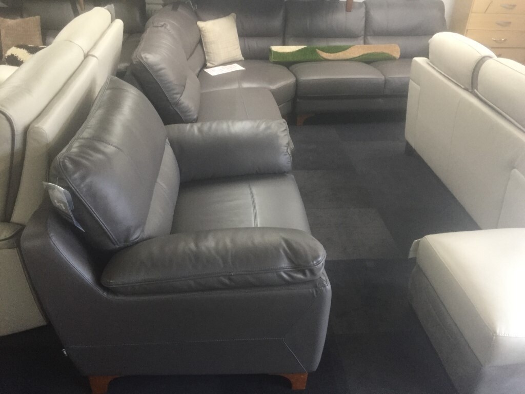 Scs Lloyd Sisi Italia Grey Leather Corner Sofa Cuddle Chair Set In Bedford Bedfordshire Gumtree