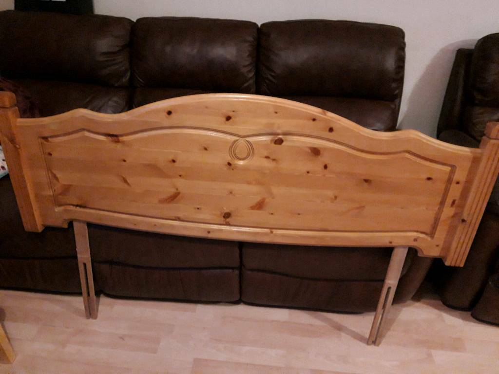 Pine wood double headboard in Whiteinch, Glasgow Gumtree