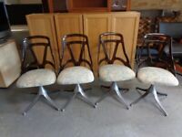 Set of 4 1960's Retro Chromcraft Atomic Grafton W1s Dining Chairs with Steel Bases and Lucite Backs