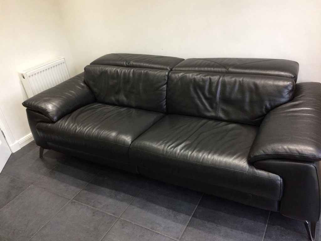 Black Leather Recliner Sofa from DFS in Southside, Glasgow Gumtree