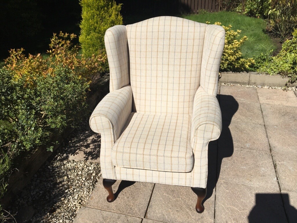 Parker Knoll armchair, Sandringham check, in excellent condition in