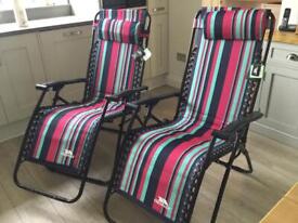 image for Trespass garden/camping recliner chairs x 2