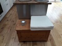 Wooden top open coffee table/sideboard/storage/bench.