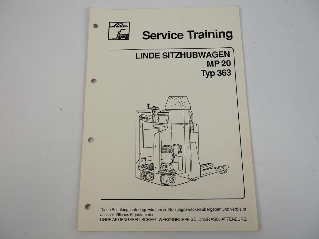 Linde MP20 Typ 363 Service Training Sitzhubwagen Schaltpläne