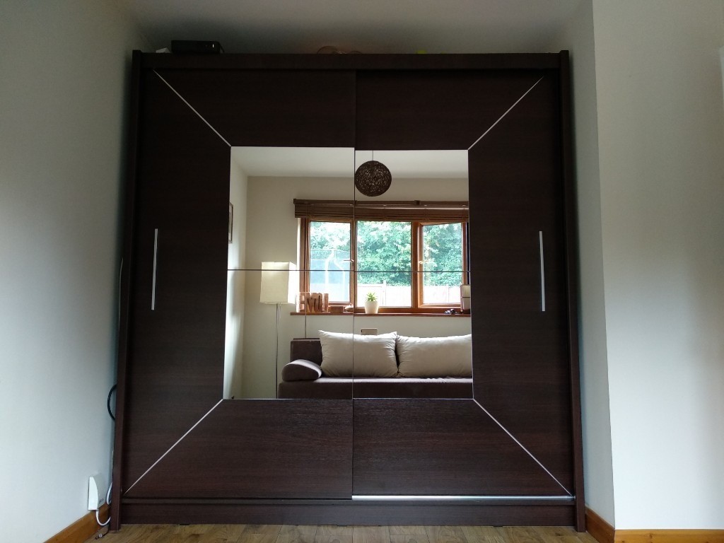 Sliding Door Wardrobe In Wenge With Mirrors In Bishopsworth