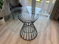 Metal and Glass Dining Table