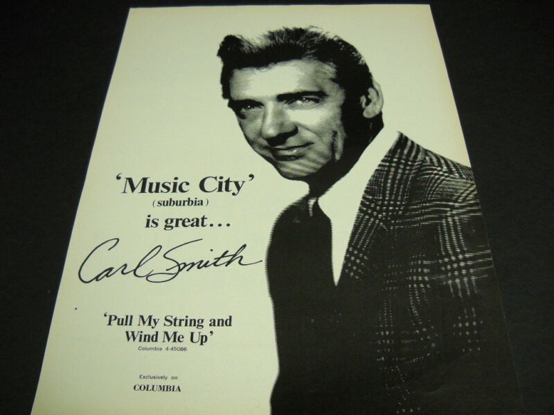 CARL SMITH Music City suburbia Is Great original 1970 Promo Poster Ad mint cond