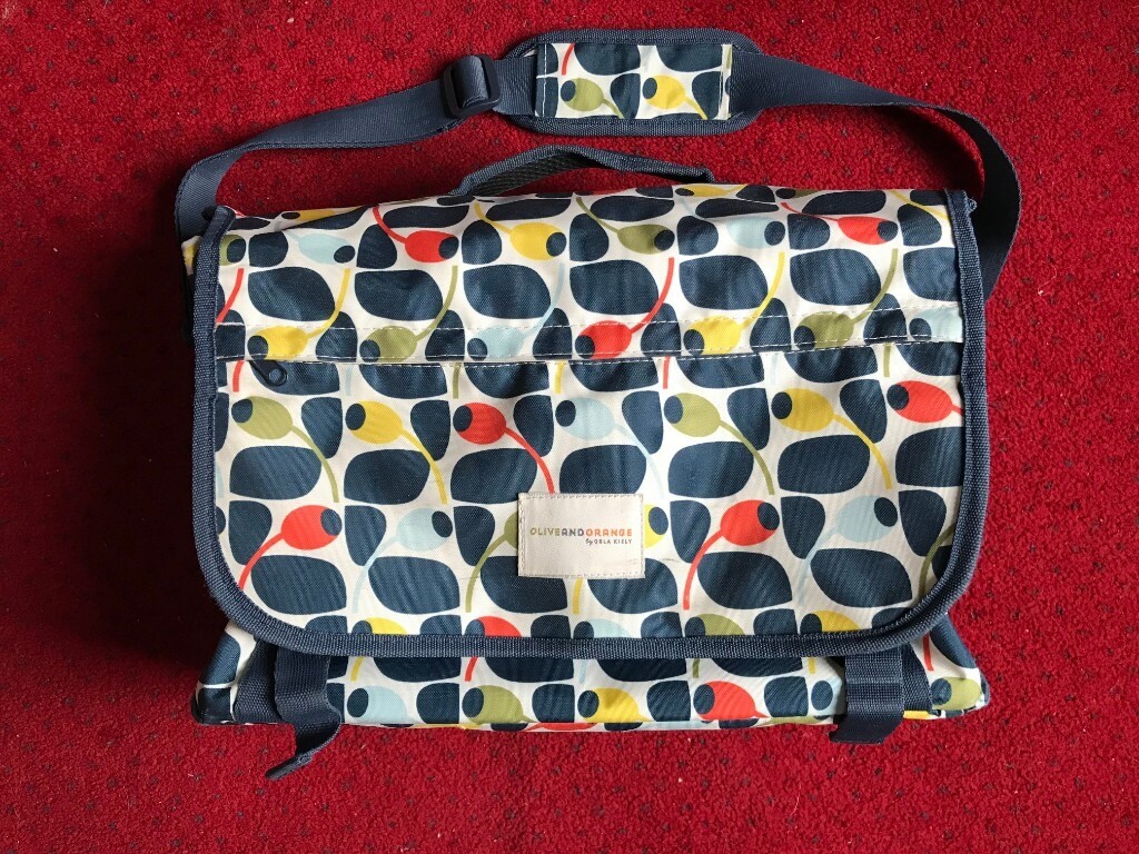 Waterproof Cycling Bike Bicycle Rear Pannier Bag Olive and Orange by