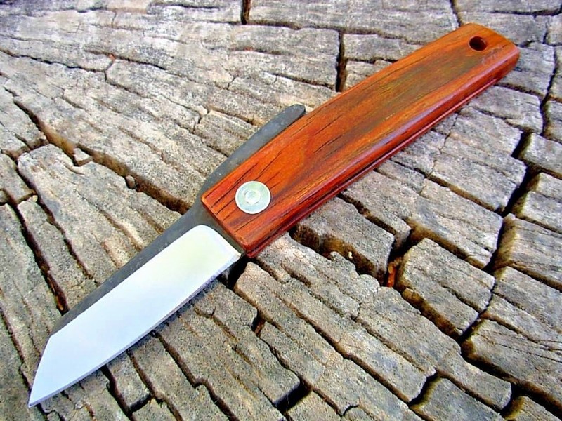 Couteau Ohta Fk5 Folder Cocobolo Lame Acier D2 Manche Bois Made Japan Ofk5co
