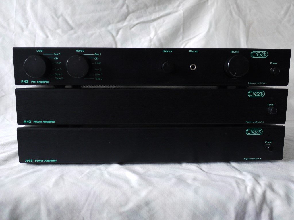 Creek P42 Preamp and 2 A42 power amps with MC phono stage in Crediton