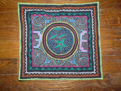 SHIPIBO PERU AMAZON INDIAN SMALL EMBROIDERED CLOTH #8