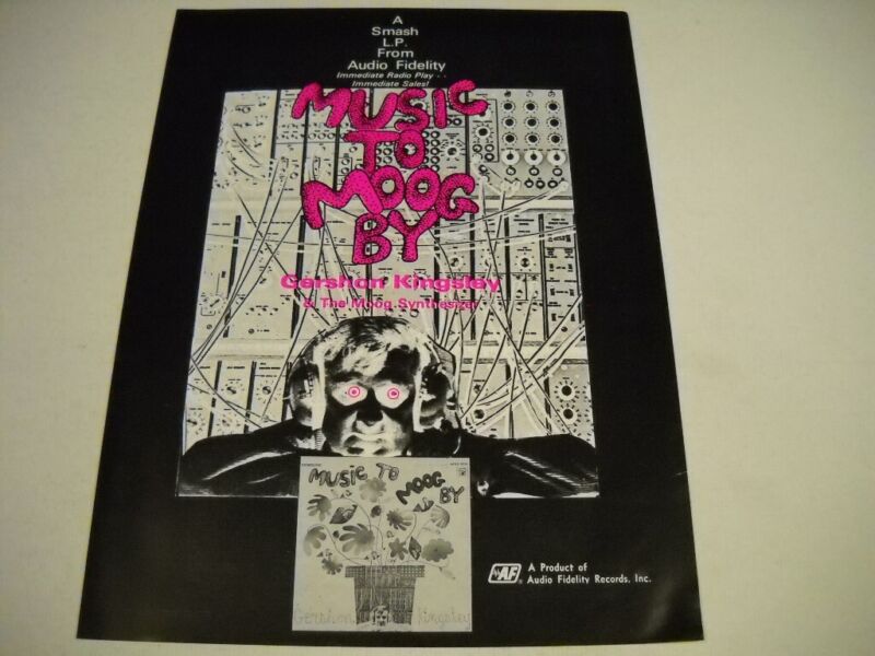 GERSHON KINGSLEY Music To Moog By RARE moog synthesizer 1969 Promo Poster Ad