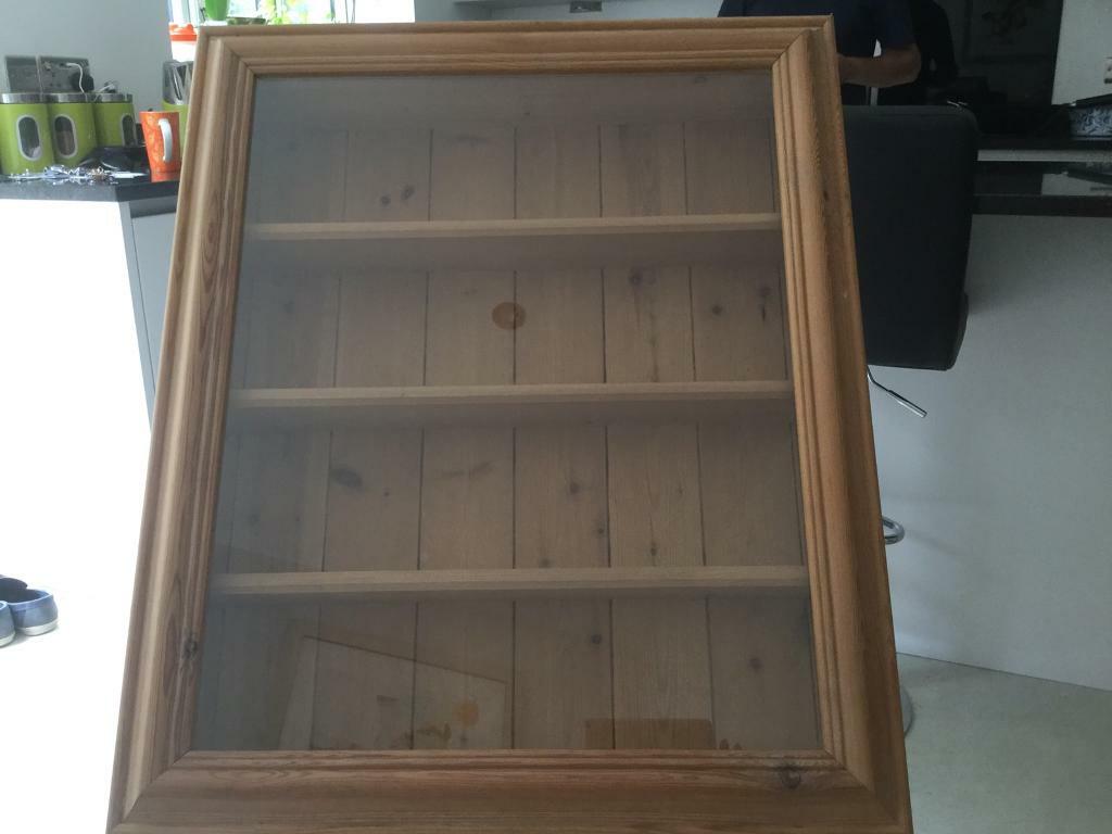 Pine display Glass fronted. Excellent condition. in