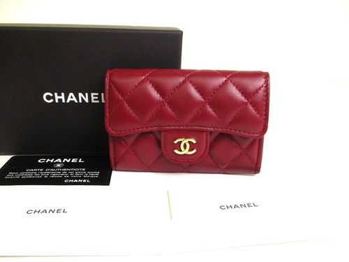 【１つは持っていたい☆】CHANEL カードホルダー CCロゴ Authentic CHANEL Matelasse CC Logo Bordeaux Leather Card