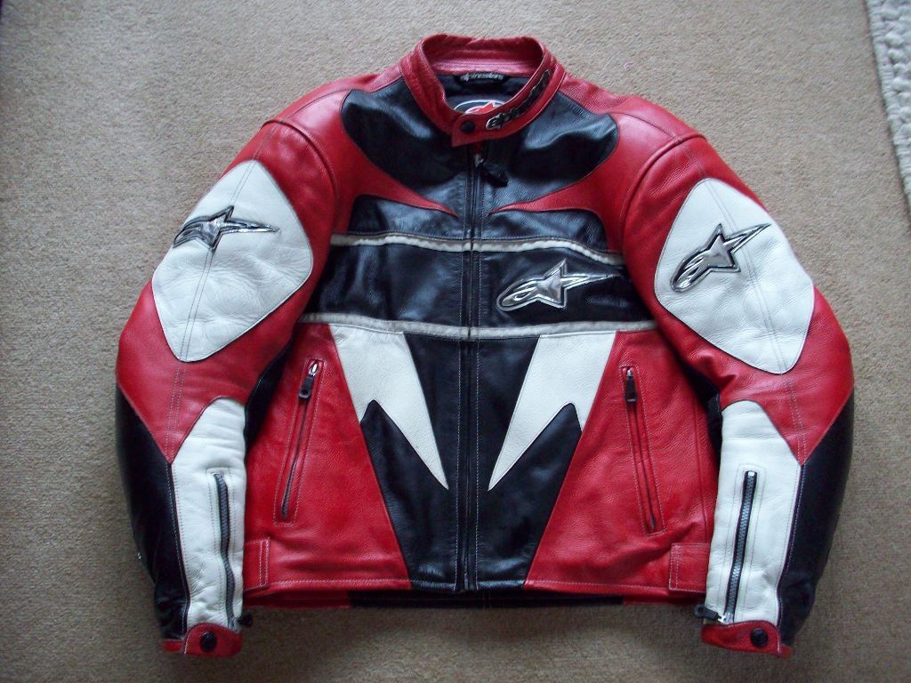 Alpinestars Troy Lee Design Red Leather Sports Motorcycle Jacket Size ...