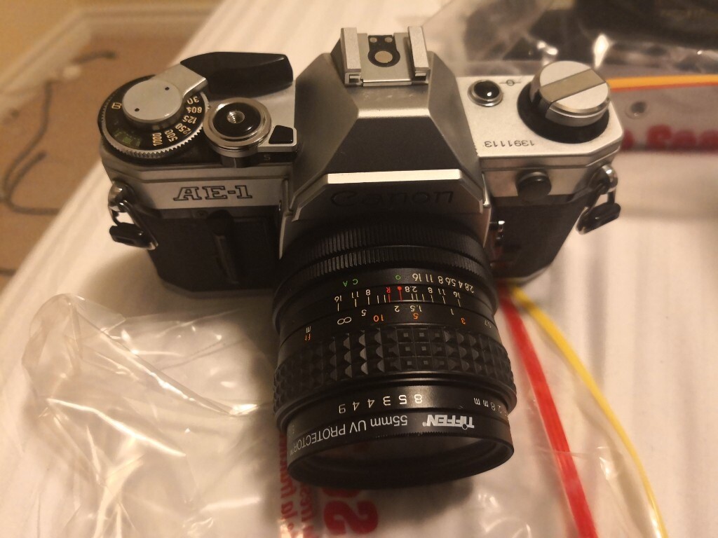Canon AE 1, Canon AE 1 Program Film camera with 50mm F 1.8 Lens f/1.8