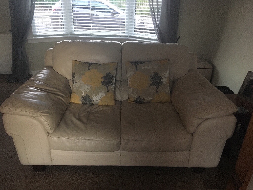 Ex DFS cream leather sofa and 2 seater in Aberdeen Gumtree