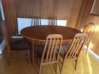 Extending Dining Table and Six Chairs