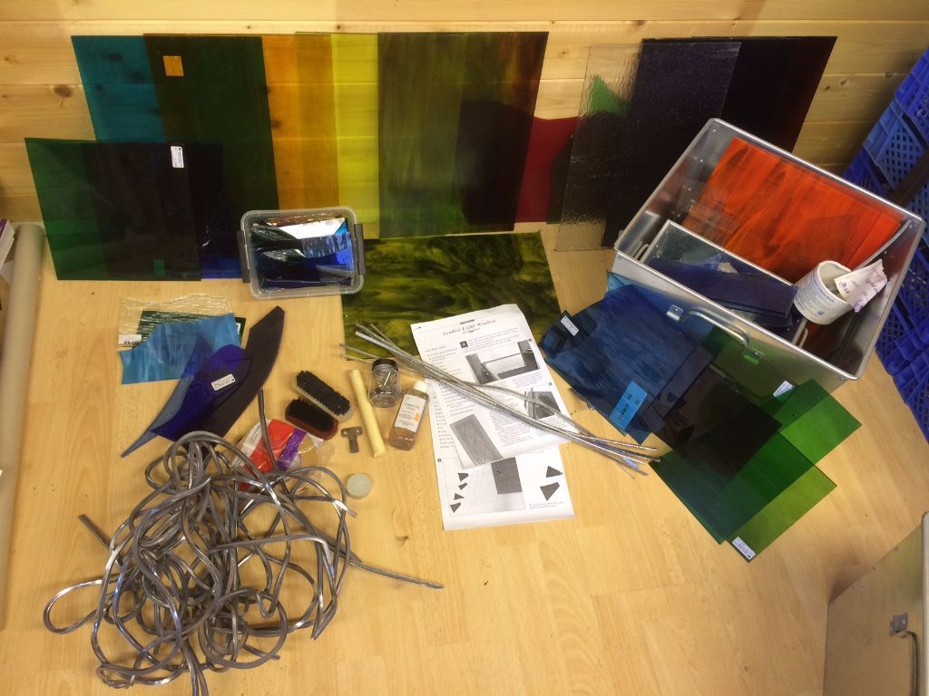 Stained Glass Starter Kit Sheet Glass, Lead came, Copper foil and