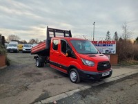 2018 ON 68 PLATE FORD TRANSIT 350 TDCI RWD TRW L3HI LWB CREWCAB TIPPER ULEZ FREE