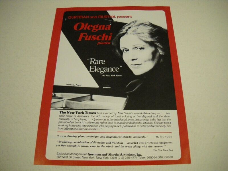 OLEGNA FUSCHI is Rare Elegance.... original 1985 Promo Ad