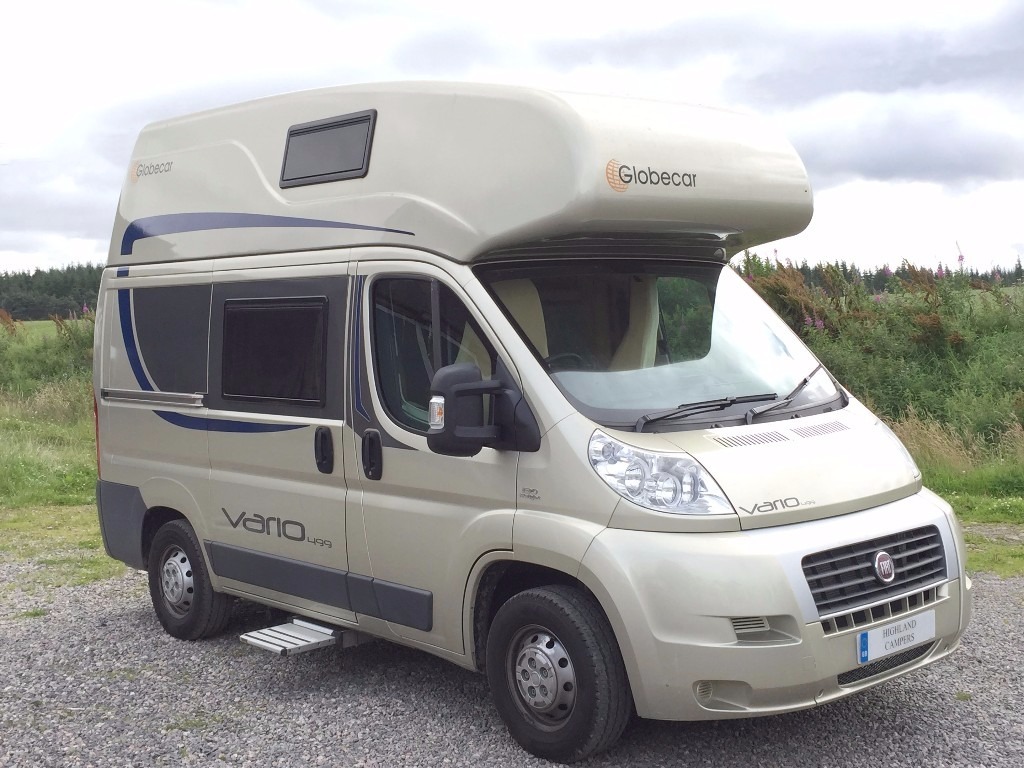 Globecar Vario 499 hitop 2 berth campervan with fixed double bed in
