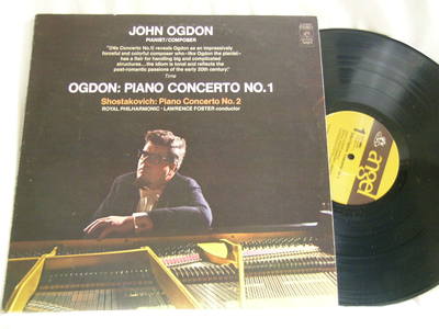 JOHN OGDON Piano Concerto #1 SHOSTAKOVICH Concerto #2 Lawrence Foster Angel LP