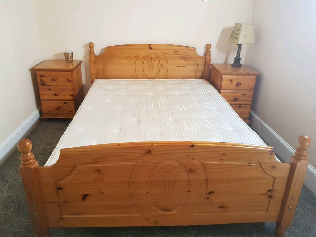 DOUBLE BED, MATTRESS & BEDSIDE TABLES | in Inverness ...