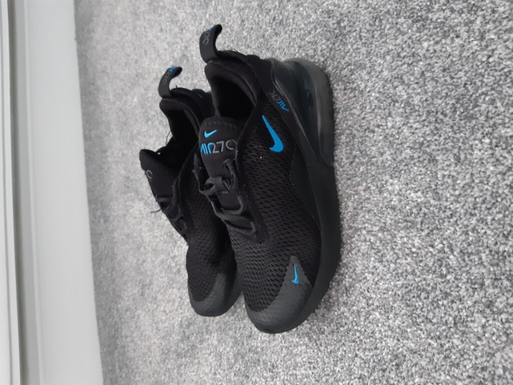 Nike air 270 kids size 13 trainers black with blue nike tick | in Glenrothes, Fife | Gumtree