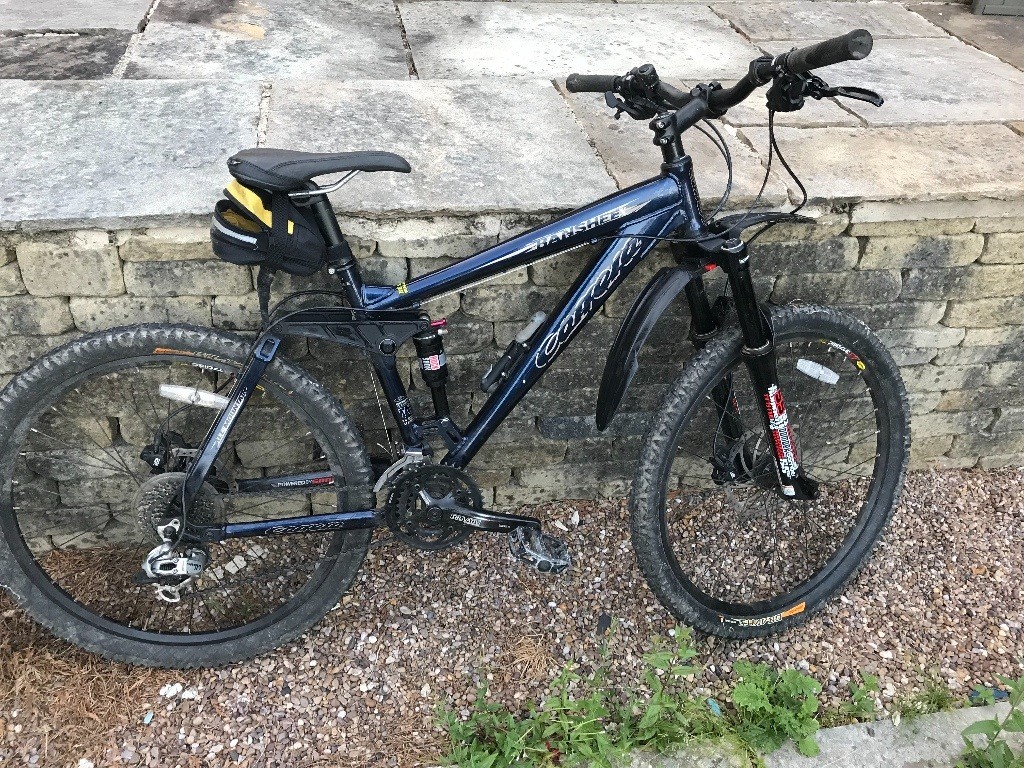 Carrera Banshee X Full Suspension with Rock Shox rear sus and Marzocchi Bomber 55 Forks in