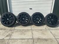 Genuine Range Rover black alloy wheels and tyres