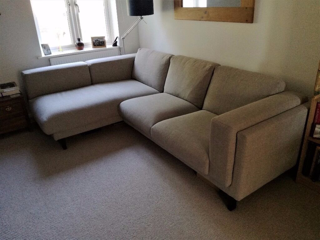 Like New Condition IKEA NOCKEBY Sofa With Chaise Longue On Left