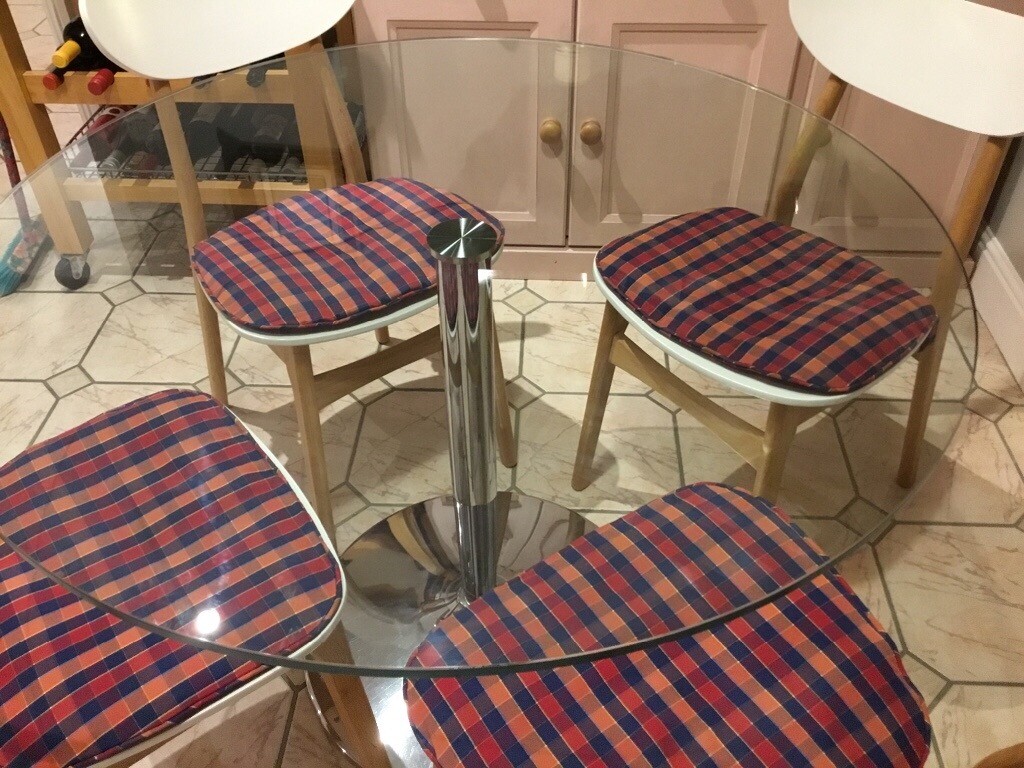 Round glass dining table and 4 chairs | in Stoke-sub ...