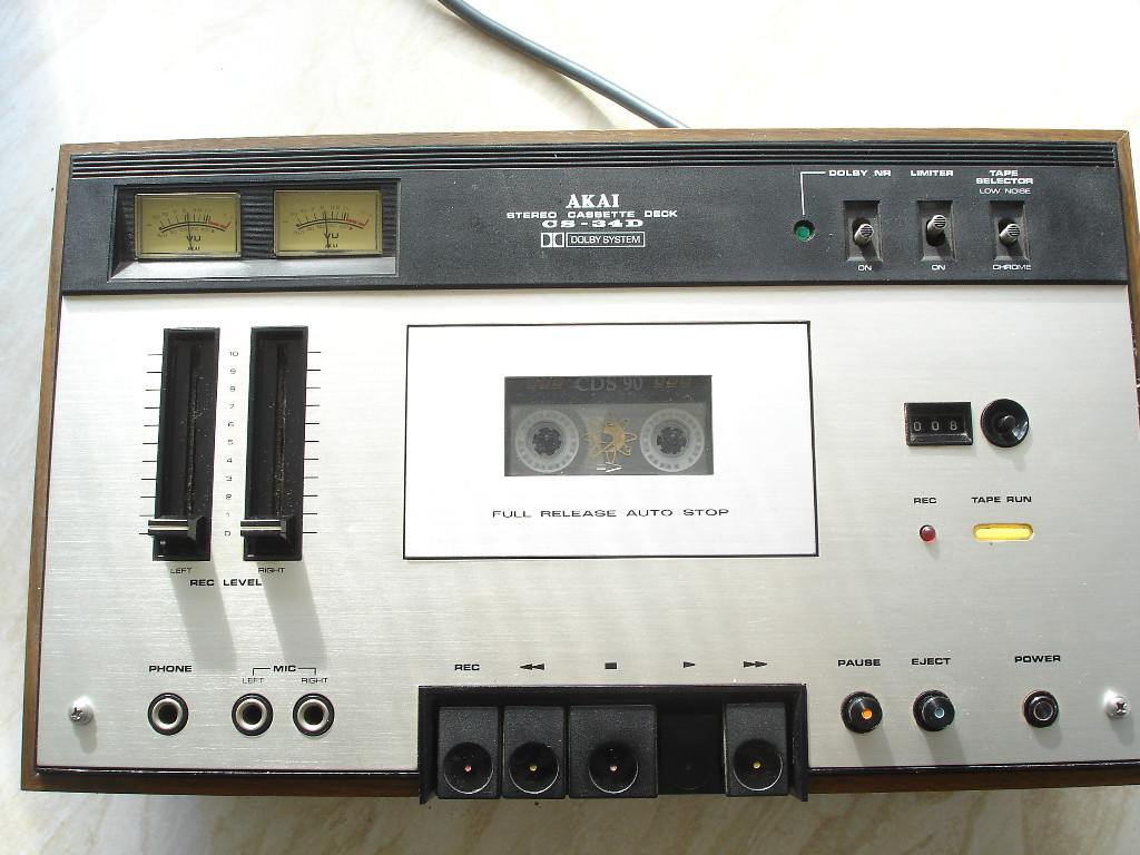 Cassette Tape Deck Stereo Akai CS34D Vintage Tested Working New Belts