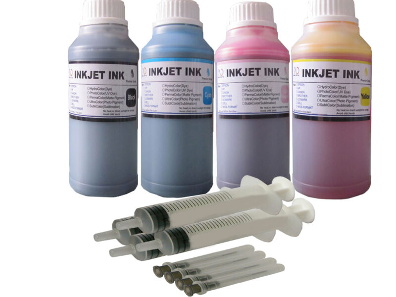 4x250ml Nd® Direct Dye Inkjet Inks For Any Textile Fabric Printing